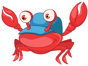 Cartoon Character Crab Isolated on White Background. Vector.